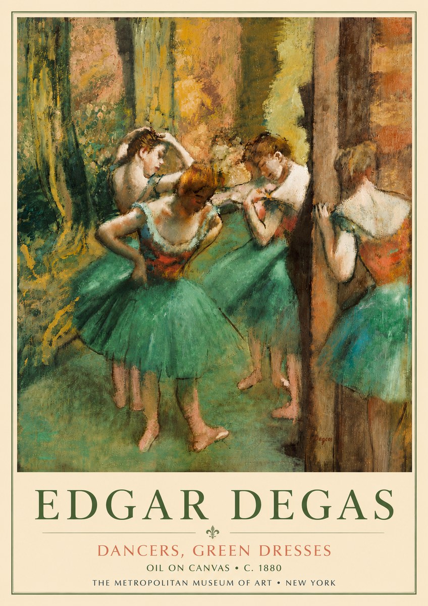 Edgar Degas Dancers, Green Dresses No6 - Poster