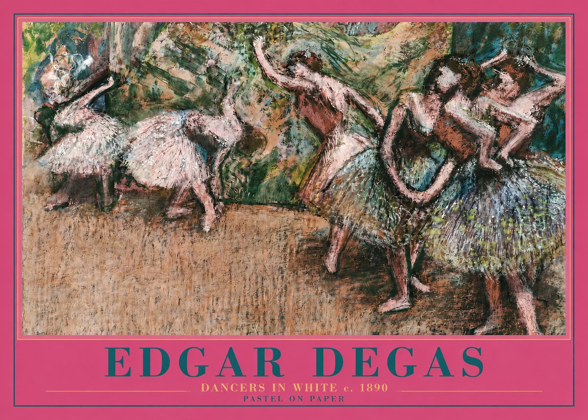 Edgar Degas Dancers in White C. 1890 No2 - Poster