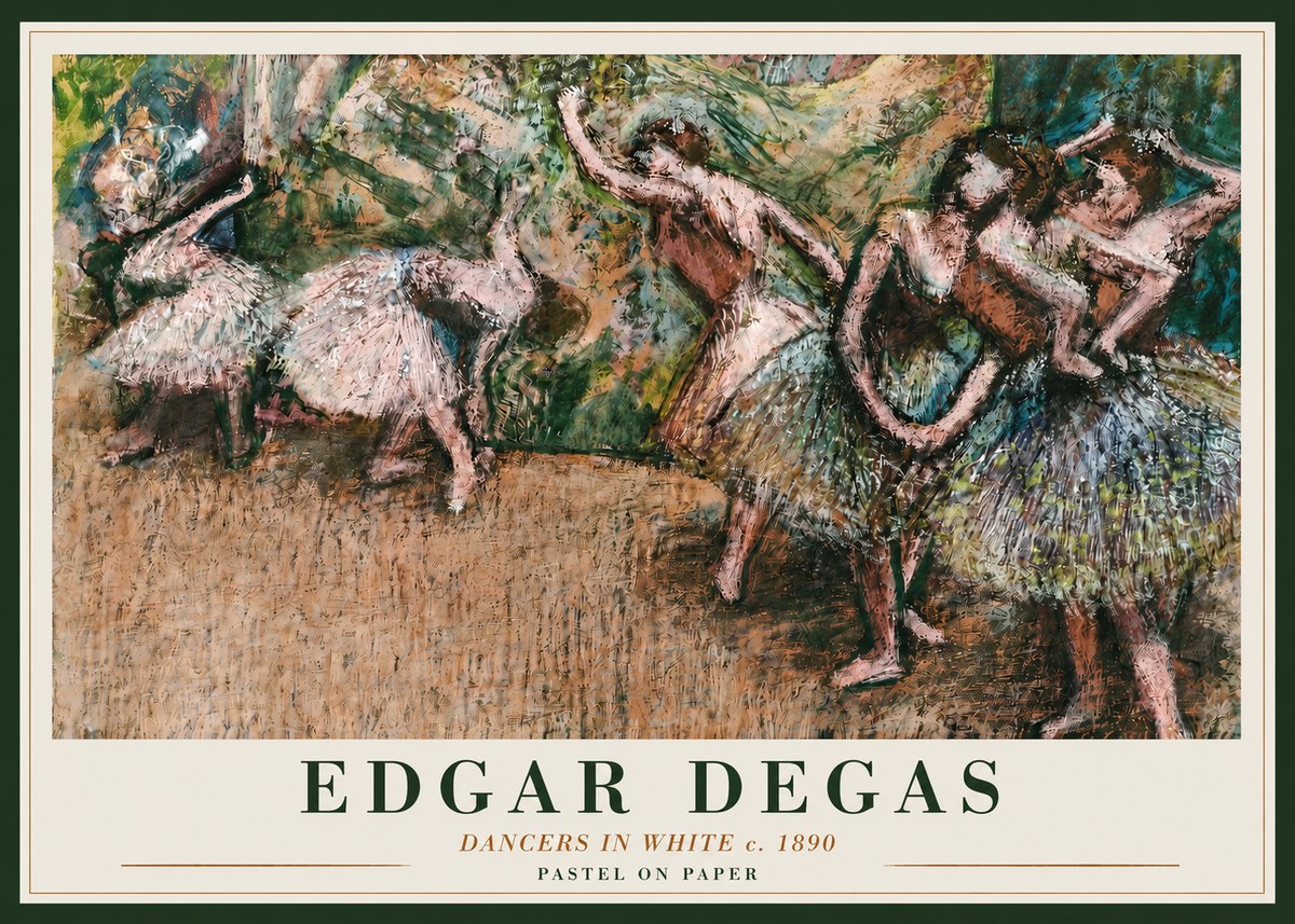 Edgar Degas Dancers in White C. 1890 No3 - Poster