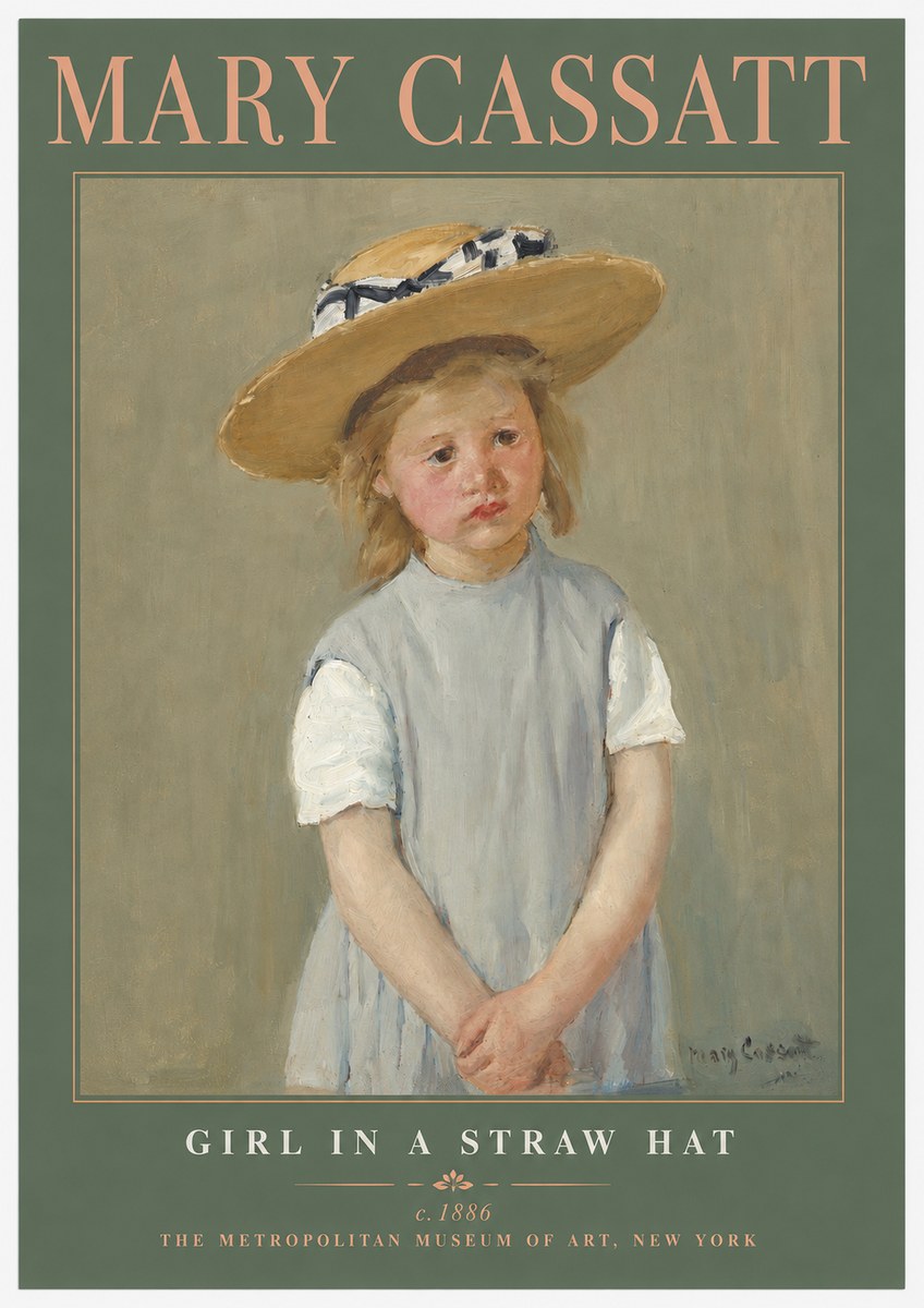 Mary Cassatt Girl in a Straw Hat No2 - Poster