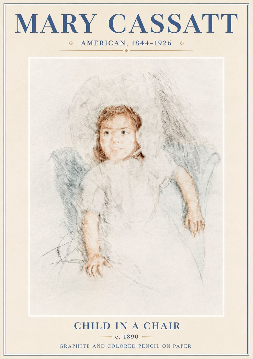 Mary Cassatt Child in a Chair No6 - Poster