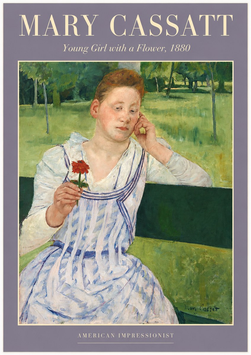 Mary Cassatt Young Girl with a Flower No2 - Poster