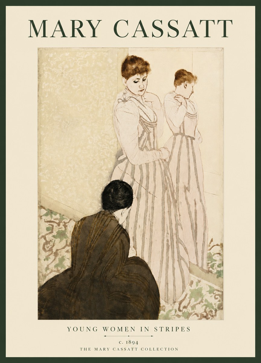 Mary Cassatt Young Women in Stripes No3 - Poster