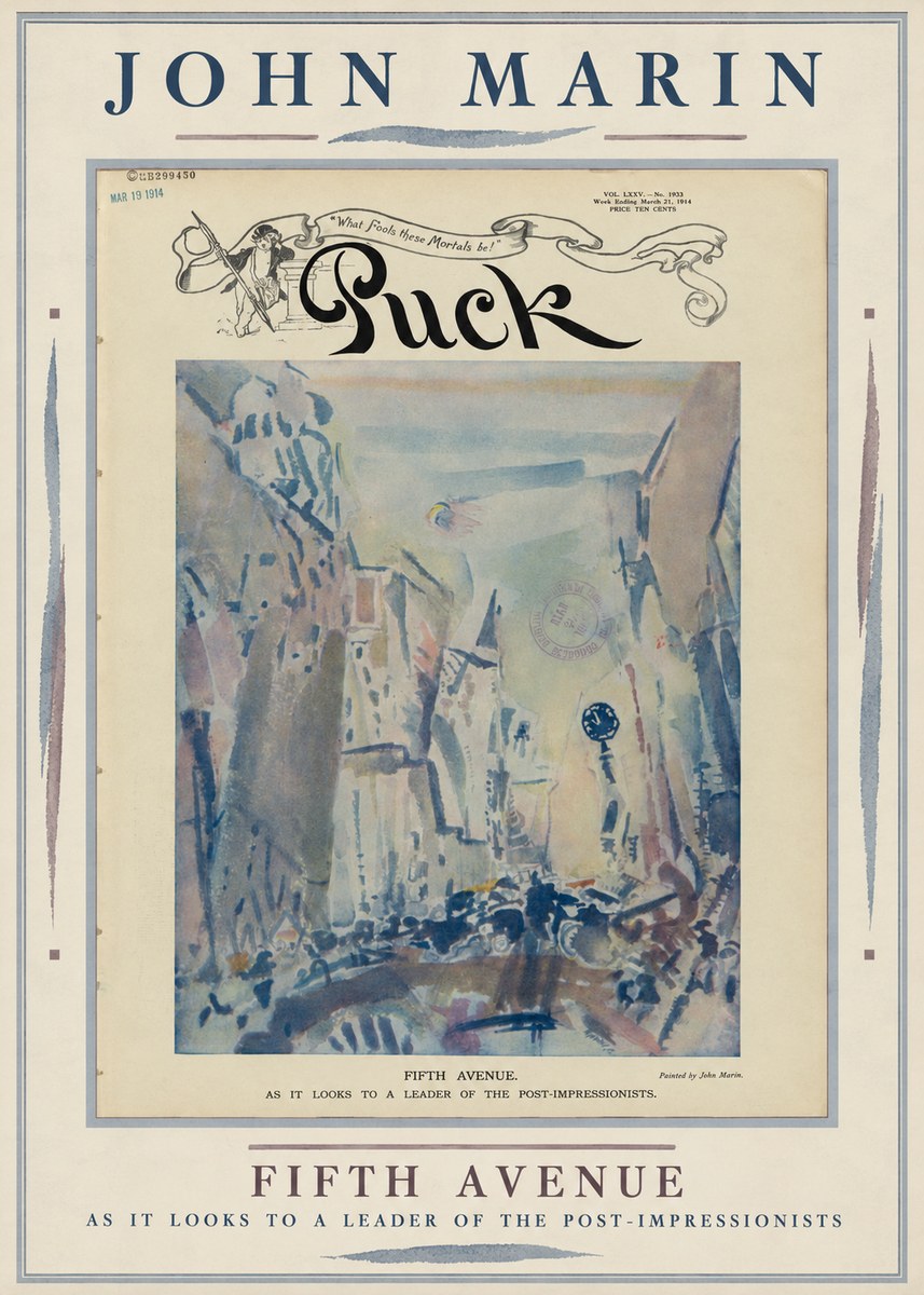 John Marin Fifth Avenue – as It Looks to a Leader of the Post-impressionists No6 - Poster