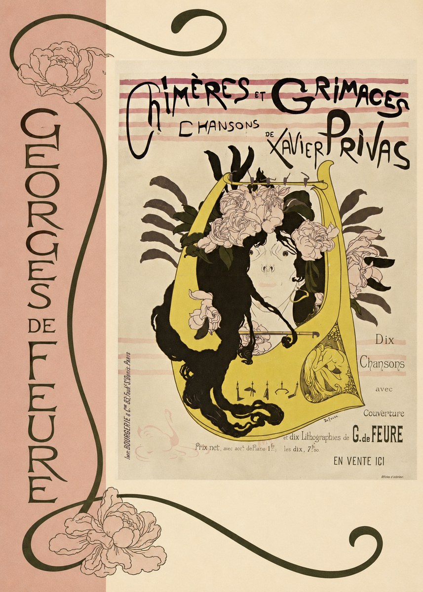 Georges de Feure Chimères Et Grimaces Chansons De Xavier Privas No2 - Poster