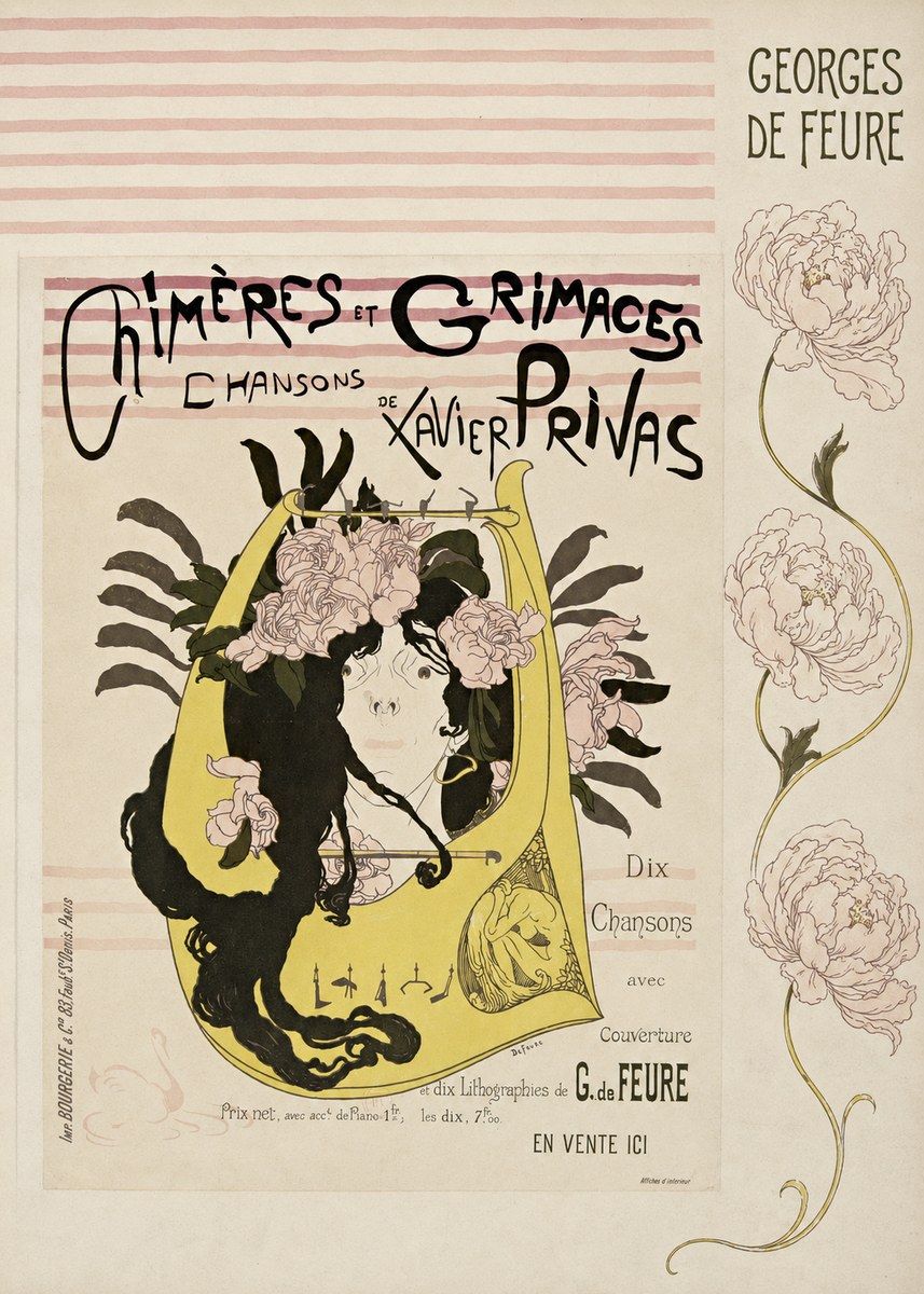 Georges de Feure Chimères Et Grimaces Chansons De Xavier Privas No6 - Poster