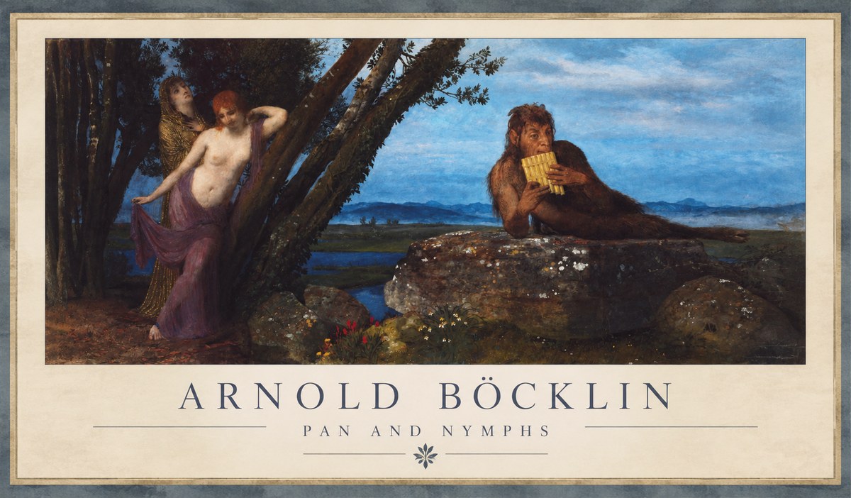 Arnold Böcklin Pan and Nymphs No1 - Poster