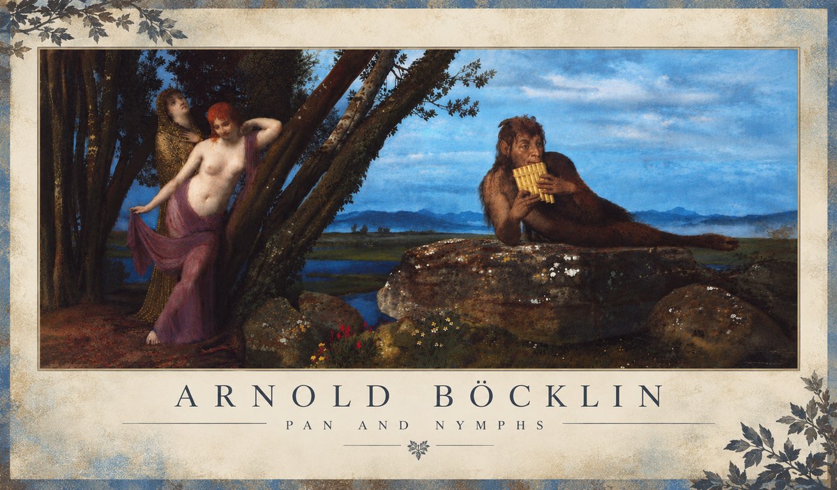Arnold Böcklin Pan and Nymphs No6 - Poster