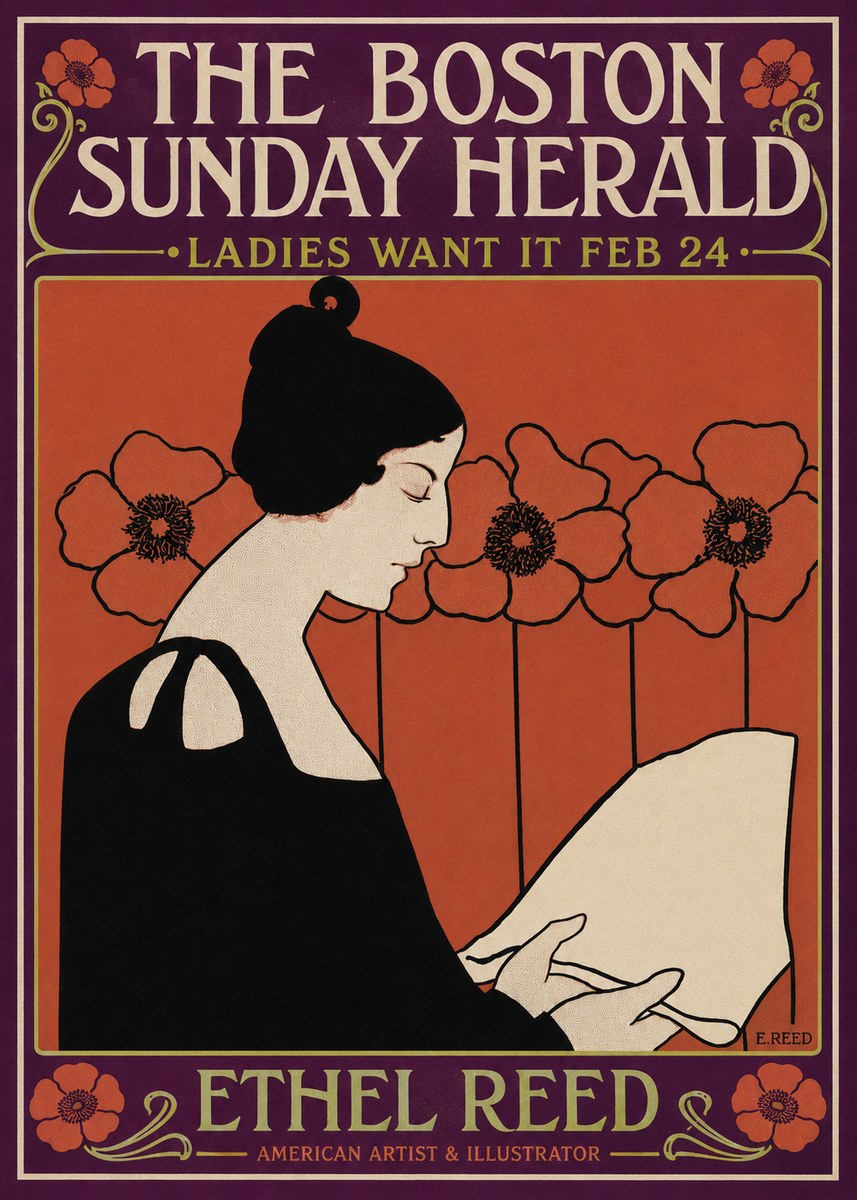 Ethel Reed The Boston Sunday Herald - Ladies Want It Feb 24 No4 - Poster