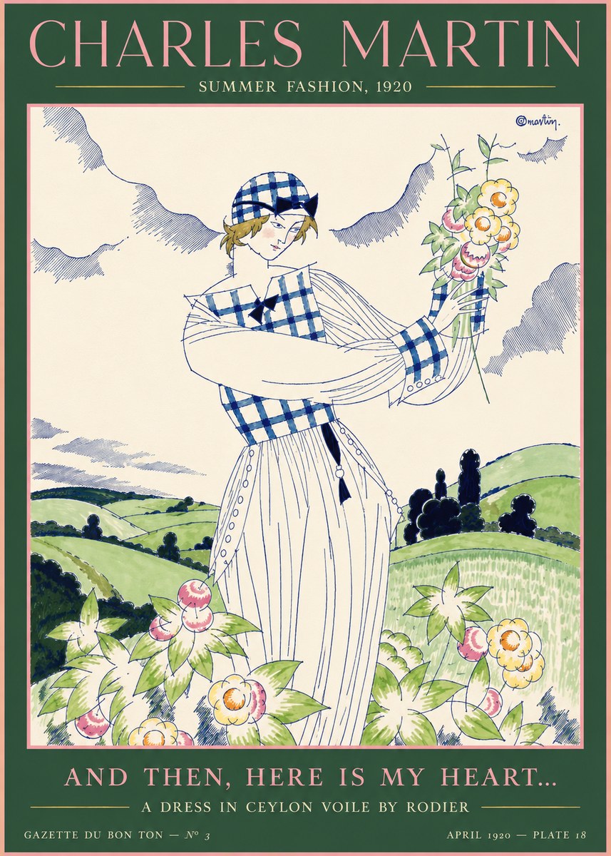 Charles Martin And Then, Here Is My Heart... Summer Dress in Ceylon Voile by Rodier No4 - Poster