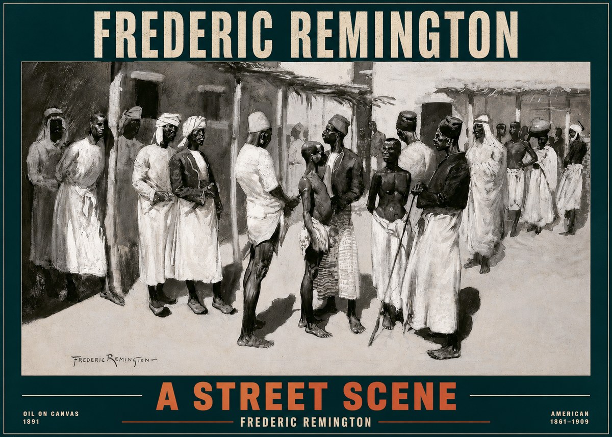 Frederic Remington A Street Scene No2 - Poster