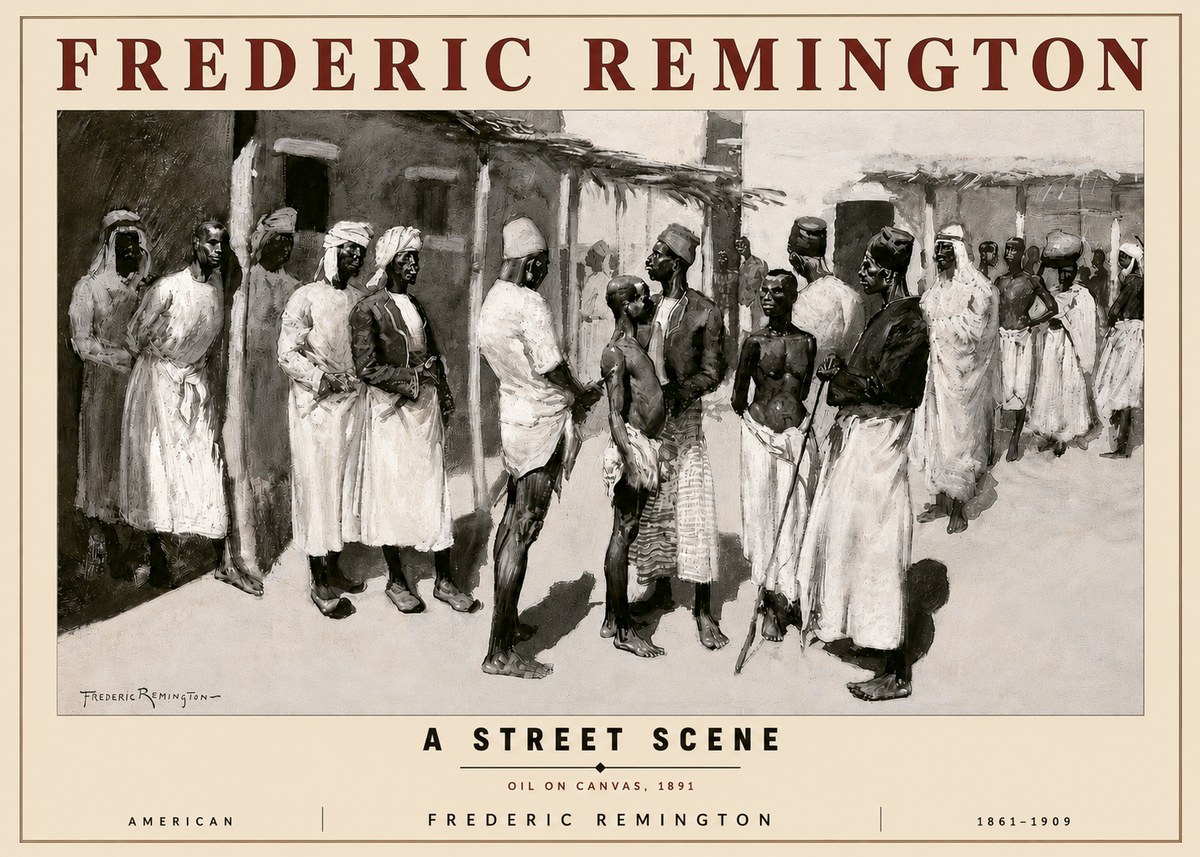 Frederic Remington A Street Scene No3 - Poster