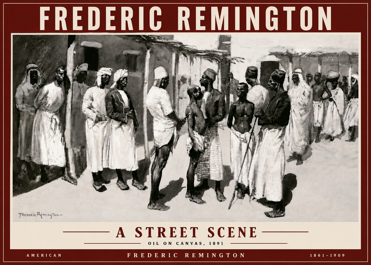 Frederic Remington A Street Scene No5 - Poster