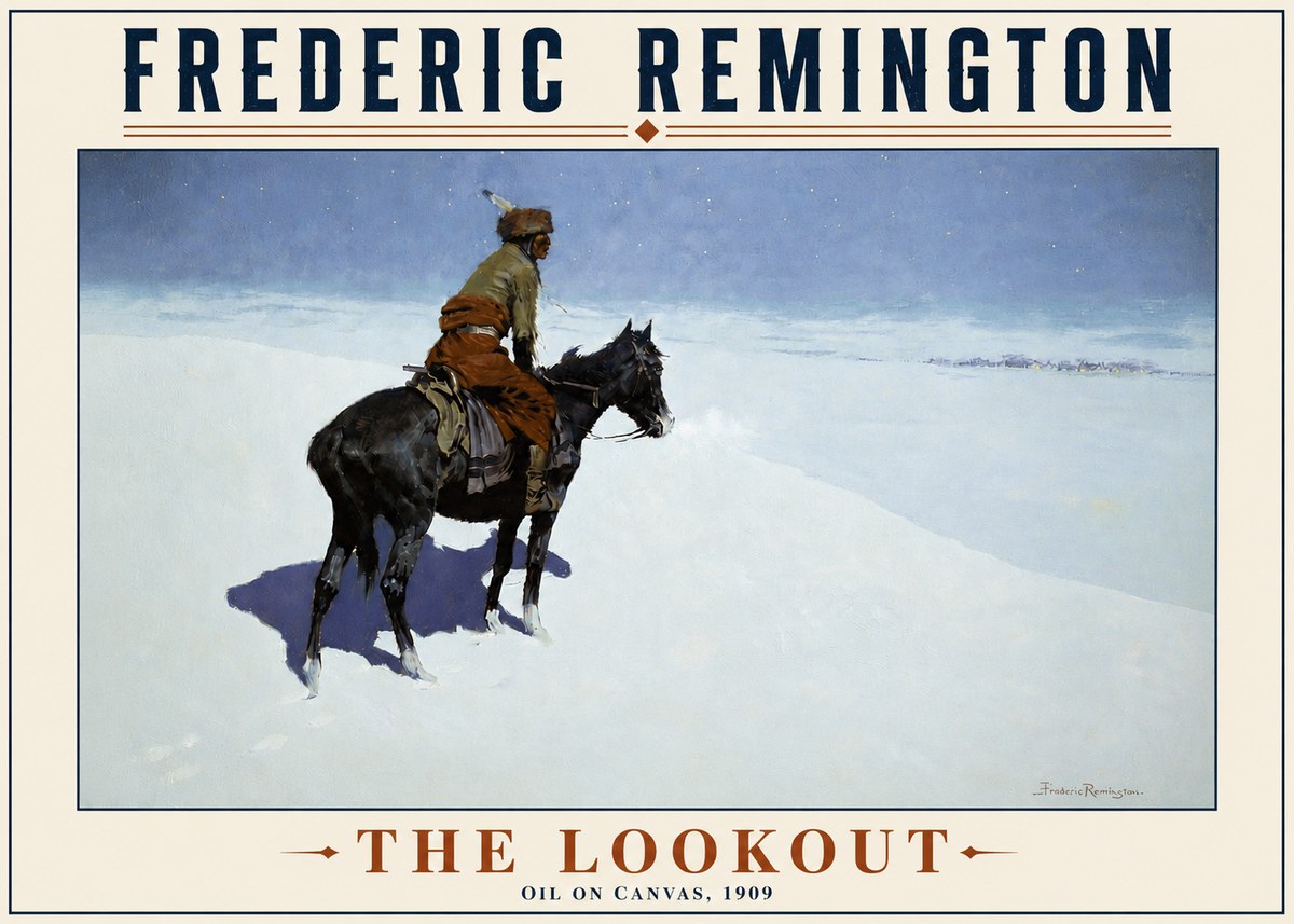 Frederic Remington The Lookout No4 - Poster