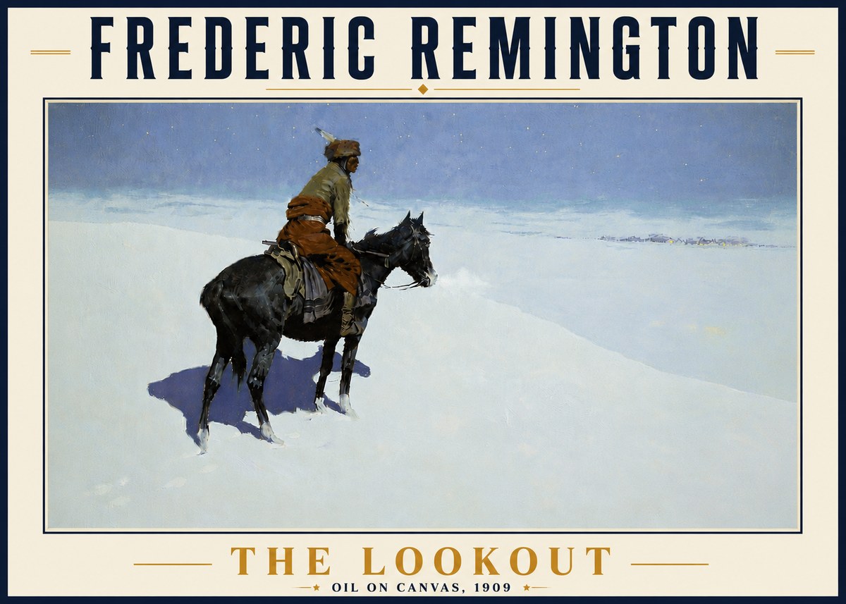 Frederic Remington The Lookout No6 - Poster