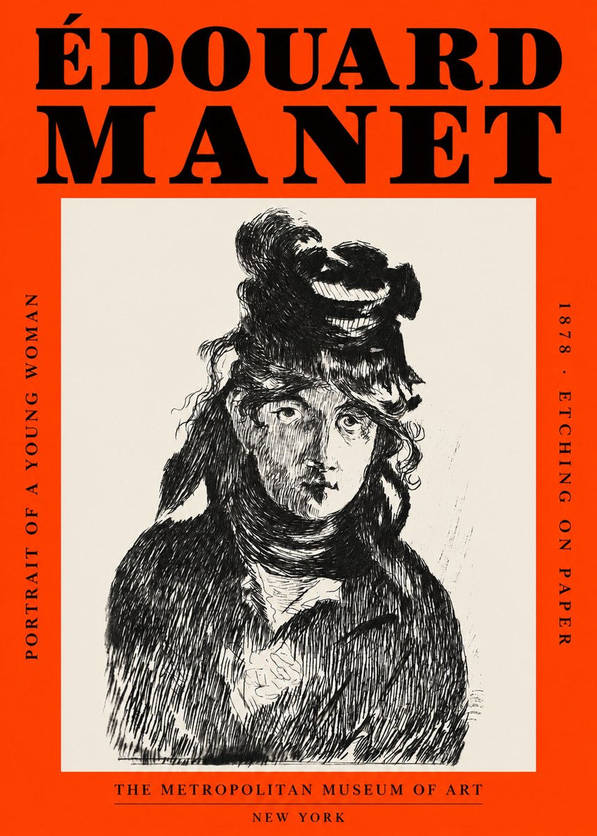 Édouard Manet Portrait of a Young Woman I No2 - Poster