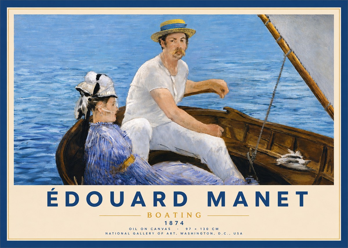 Édouard Manet Boating No4 - Poster