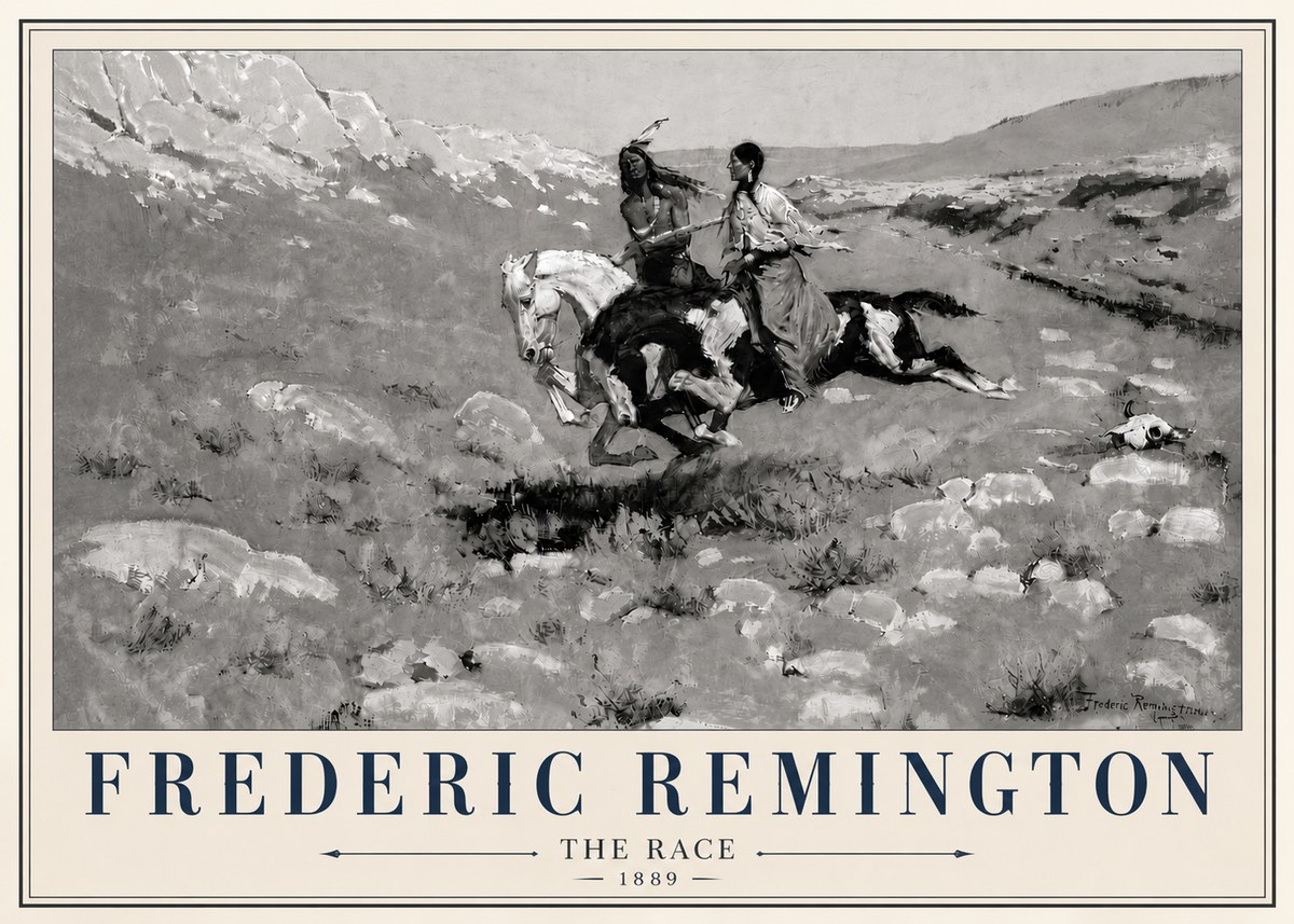 Frederic Remington The Race II No6 - Poster