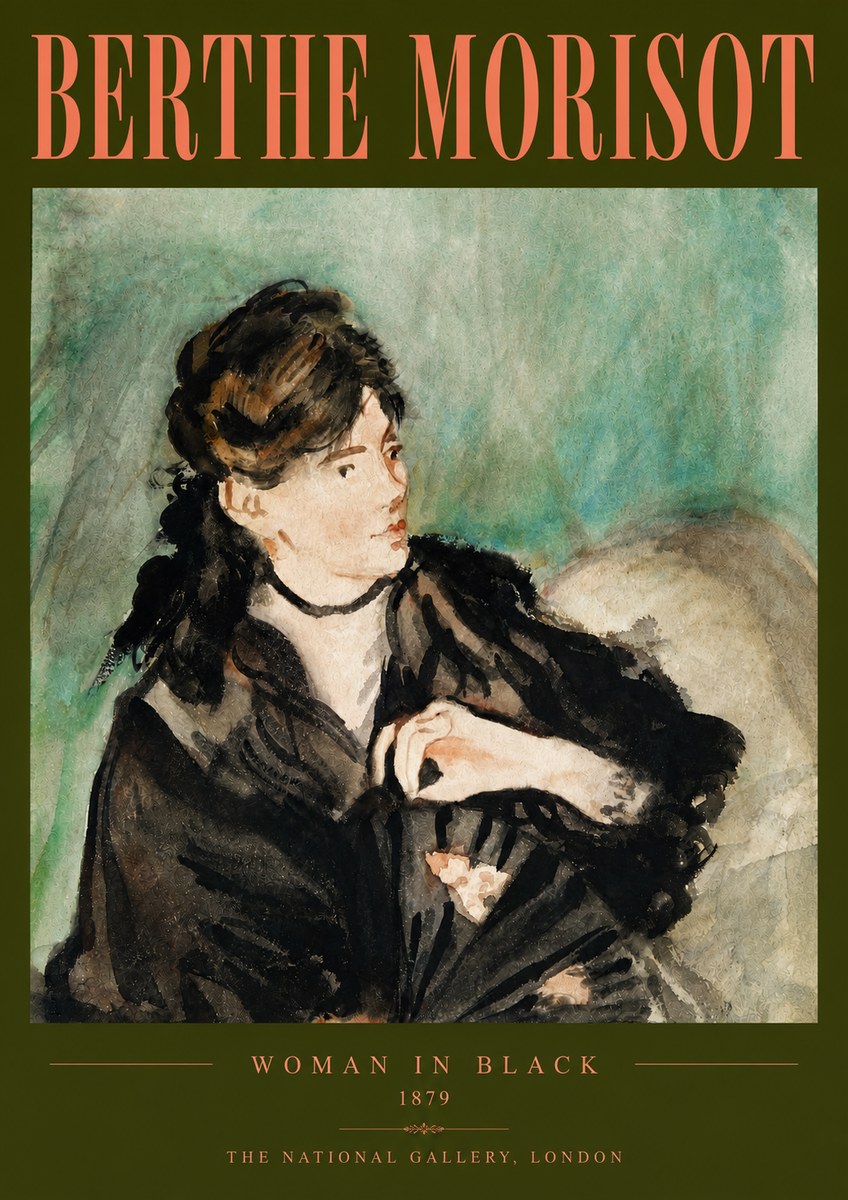 Berthe Morisot Woman in Black No5 - Poster