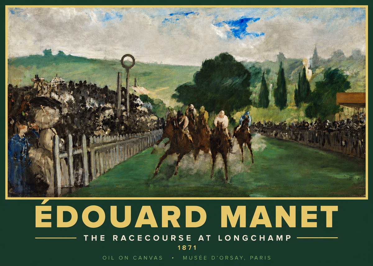 Édouard Manet The Racecourse at Longchamp No5 - Poster