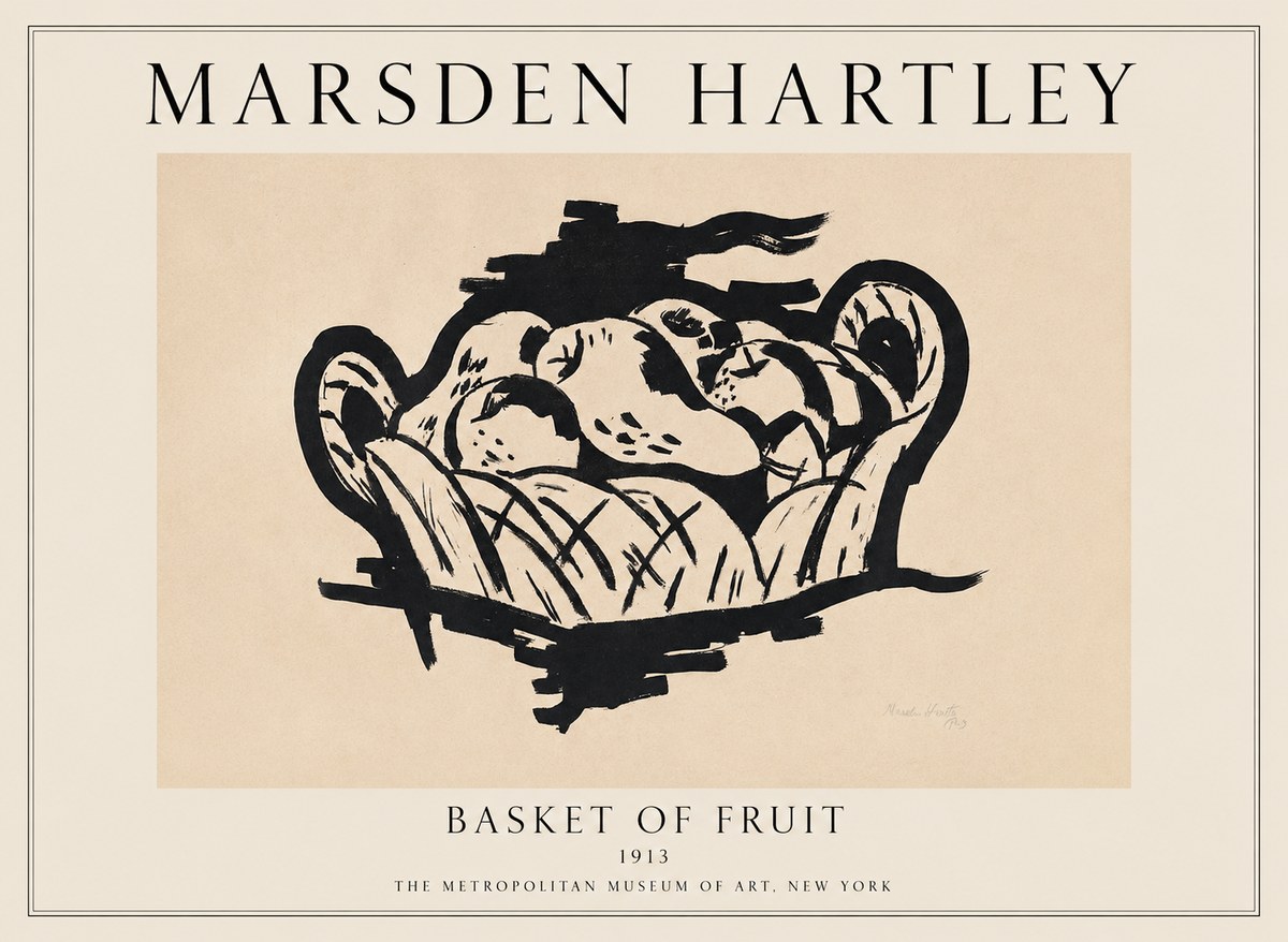 Marsden Hartley Basket of Fruit No1 - Poster