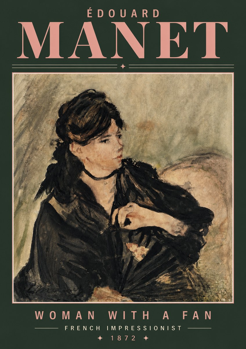 Édouard Manet Woman with a Fan No6 - Poster
