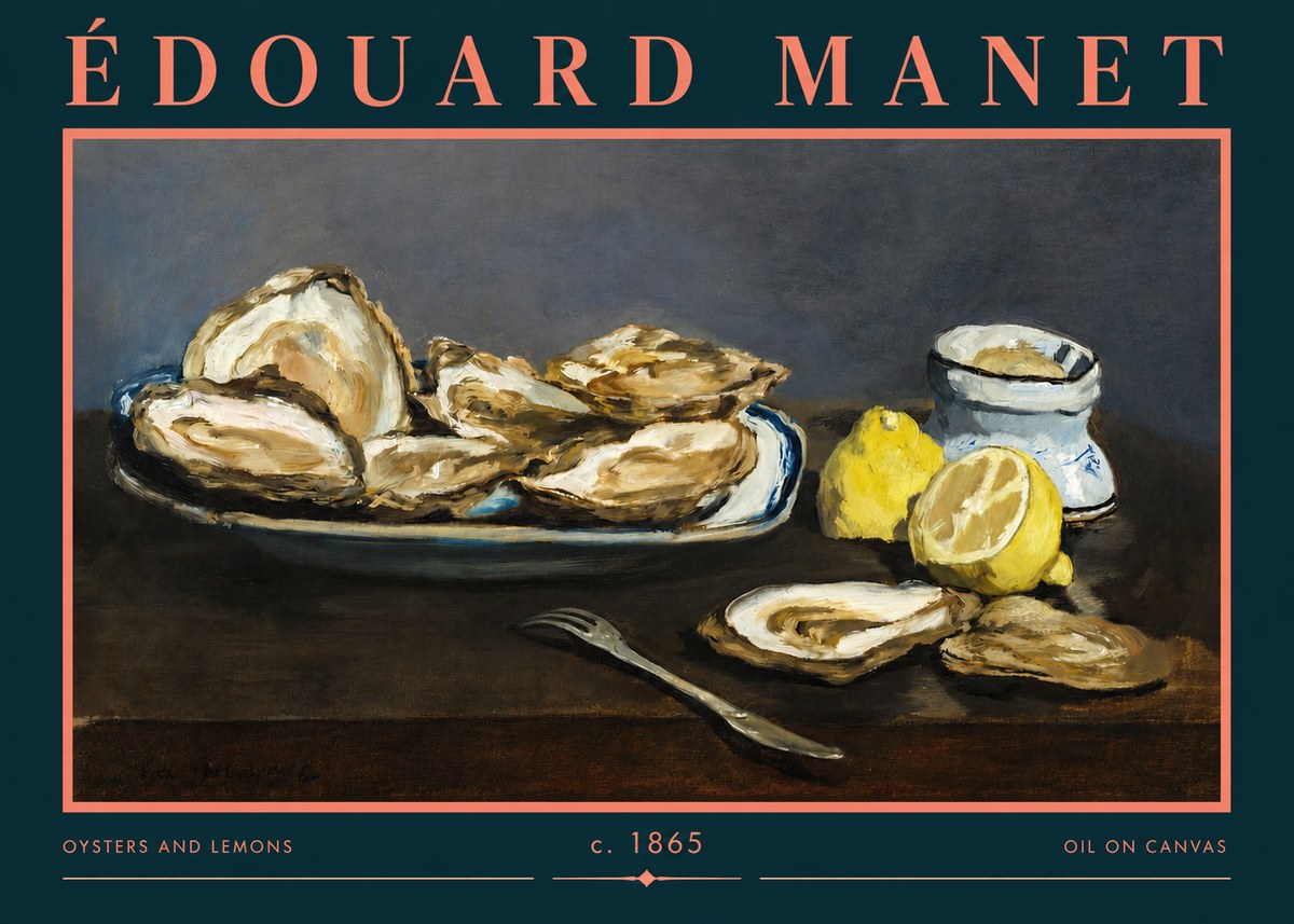 Édouard Manet Oysters and Lemons No2 - Poster