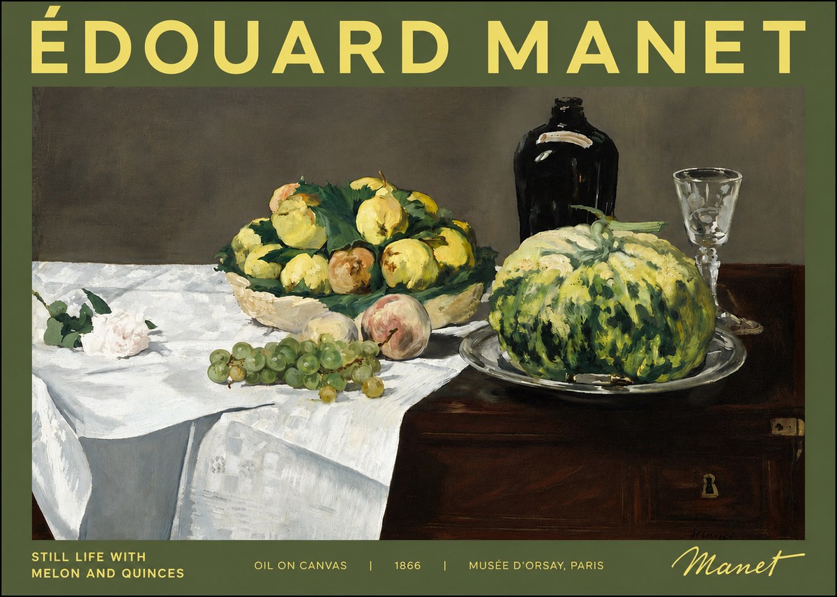 Édouard Manet Still Life with Melon and Quinces No4 - Poster