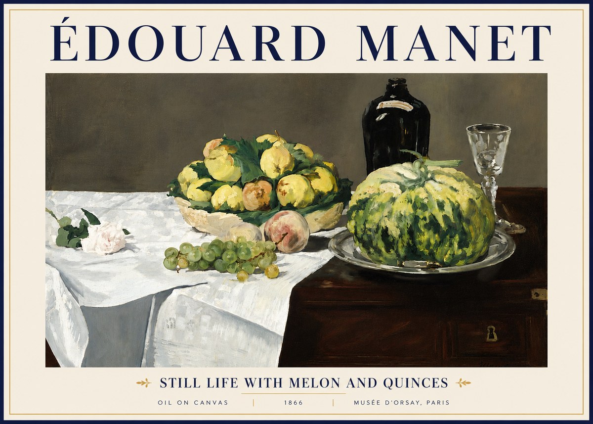 Édouard Manet Still Life with Melon and Quinces No5 - Poster