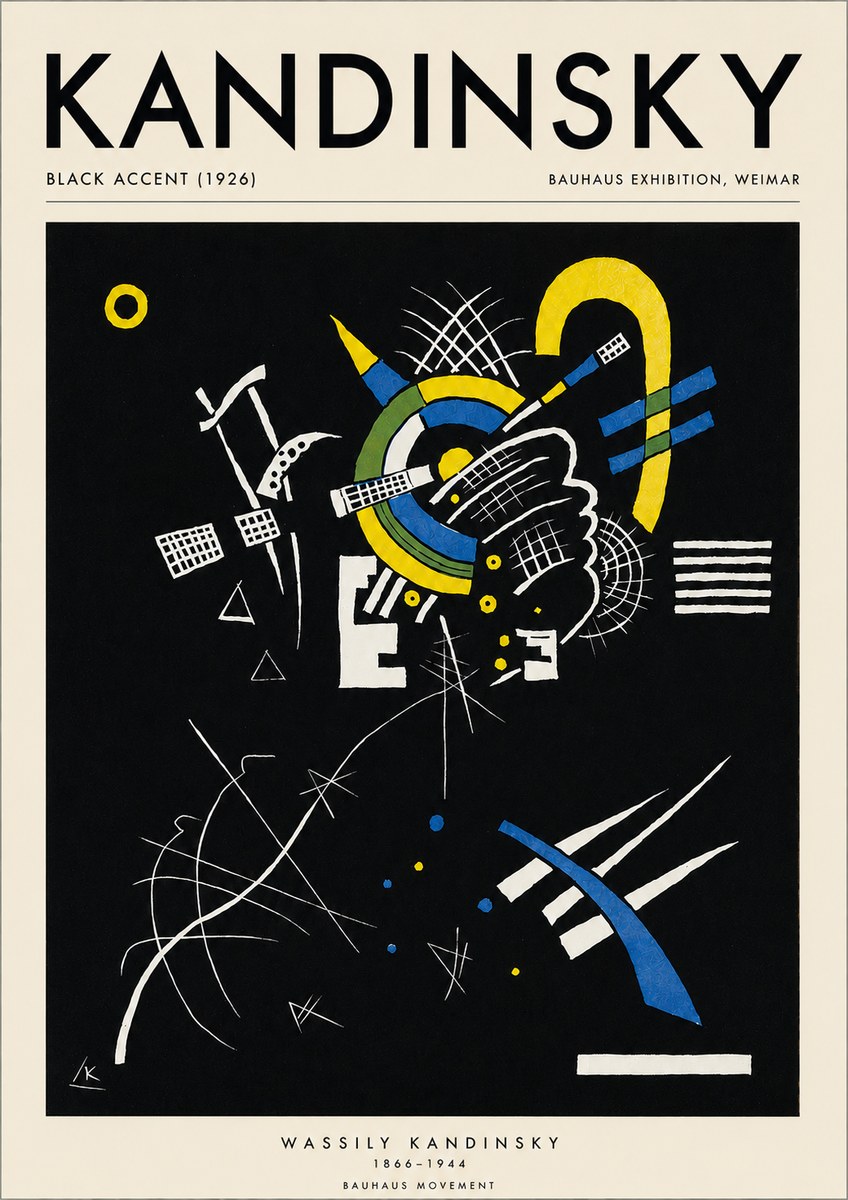 Kandinsky Black Accent (1926) No3 - Poster