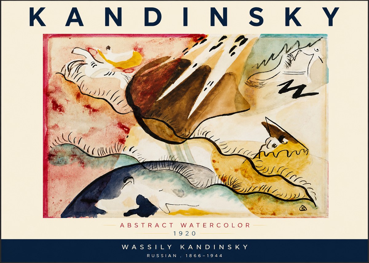 Kandinsky Abstract Watercolor No2 - Poster