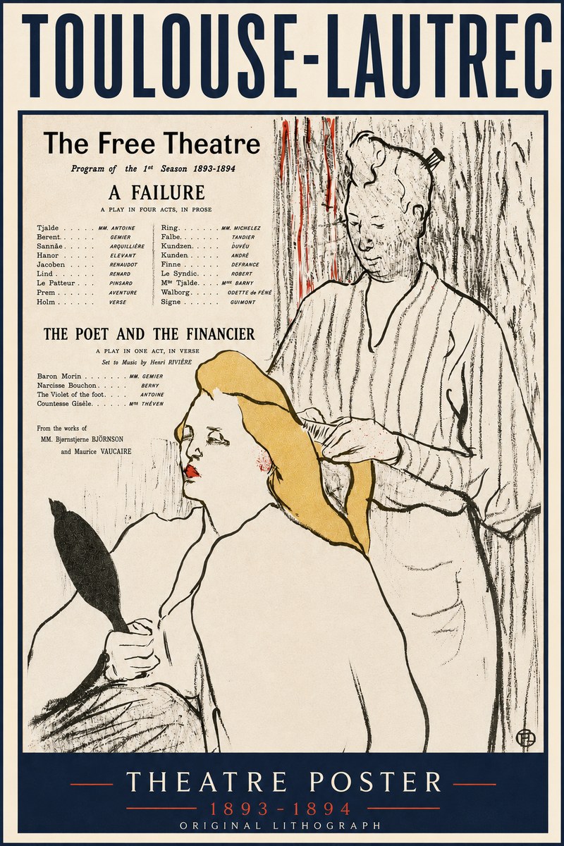 Toulouse-Lautrec Le Théâtre Libre - Une Faillite / Le Poète Et Le Financier No4 - Poster