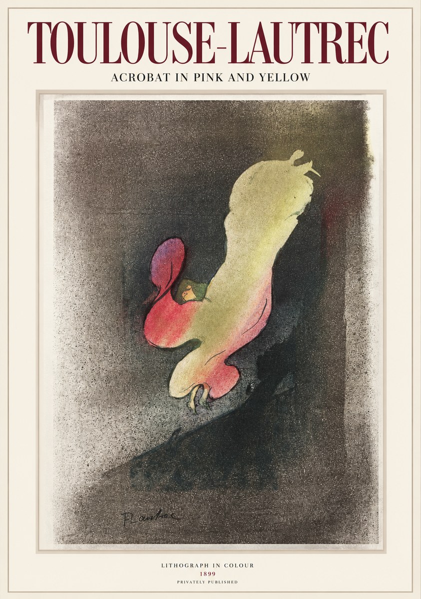 Toulouse-Lautrec Acrobat in Pink and Yellow No1 - Poster