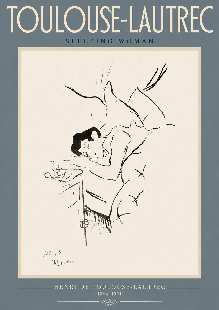Toulouse-Lautrec Sleeping Woman No4 - Poster