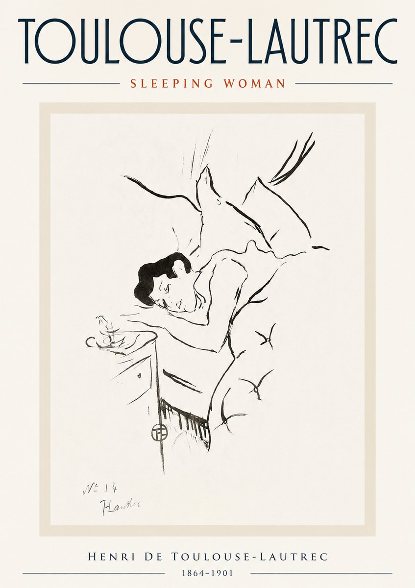 Toulouse-Lautrec Sleeping Woman No5 - Poster