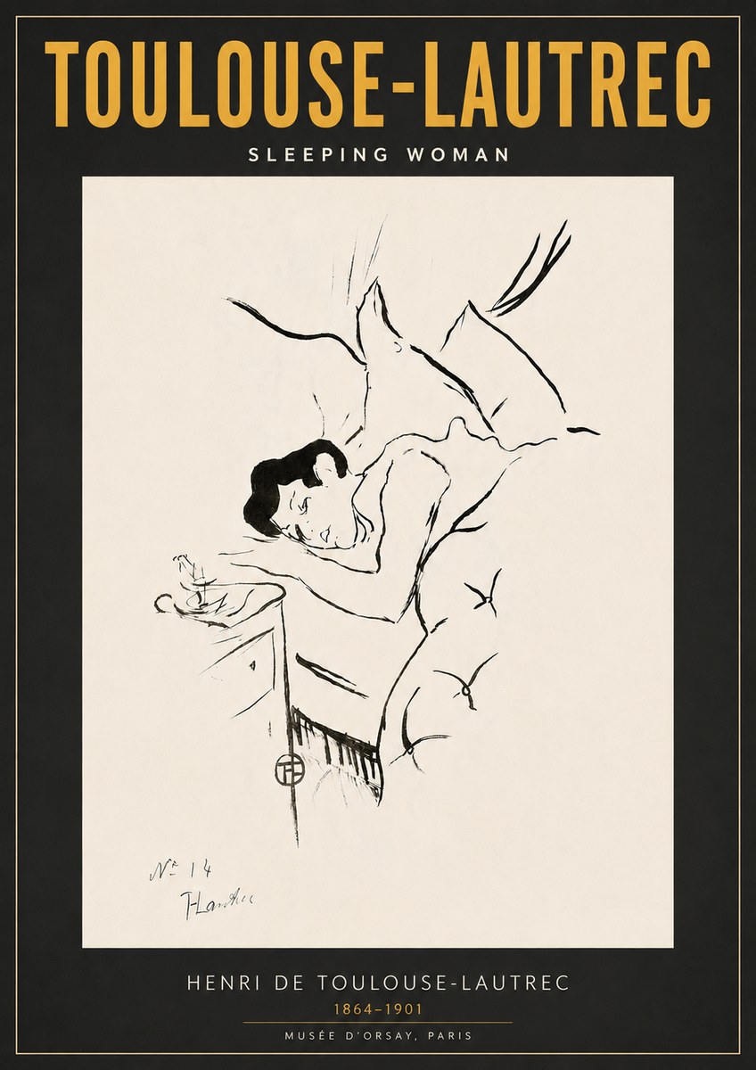 Toulouse-Lautrec Sleeping Woman No6 - Poster