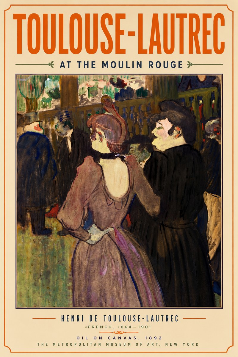 Toulouse-Lautrec At the Moulin Rouge XIV No5 - Poster