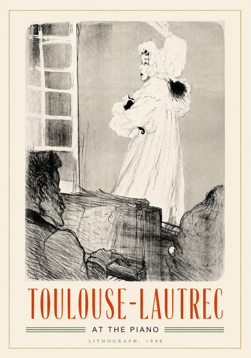 Toulouse-Lautrec At the Piano No4 - Poster