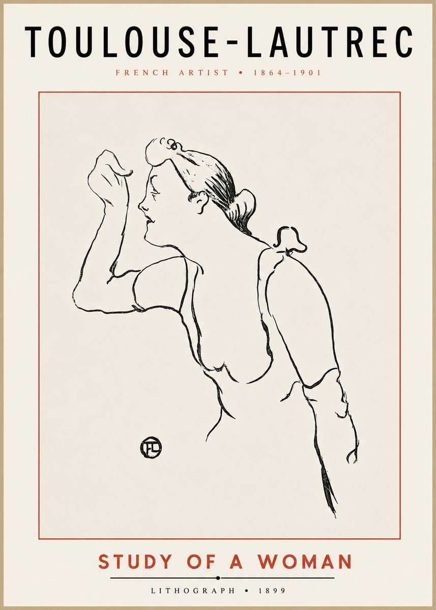 Toulouse-Lautrec Study of a Woman II No4 - Poster