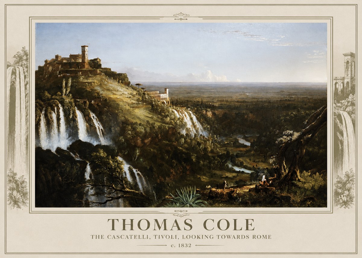 Thomas Cole The Cascatelli, Tivoli, Looking Towards Rome No3 - Poster