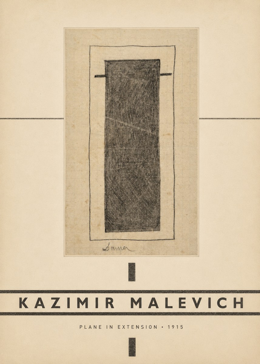Kazimir Malevich Plane in Extension No3 - Poster