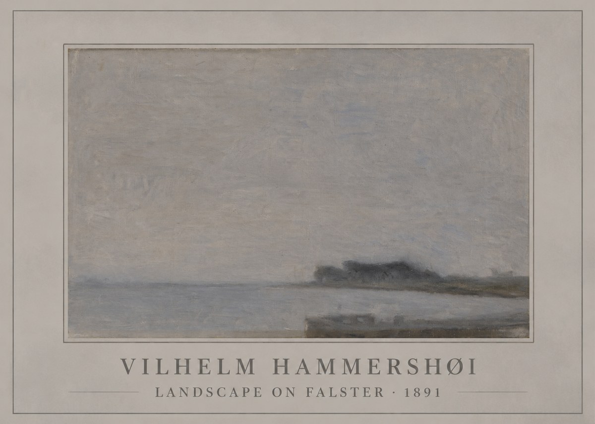 Vilhelm Hammershøi Landscape on Falster No6 - Poster