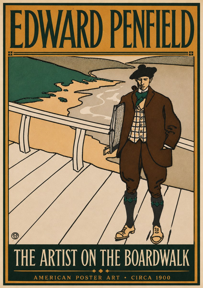 Edward Penfield The Artist on the Boardwalk No6 - Poster