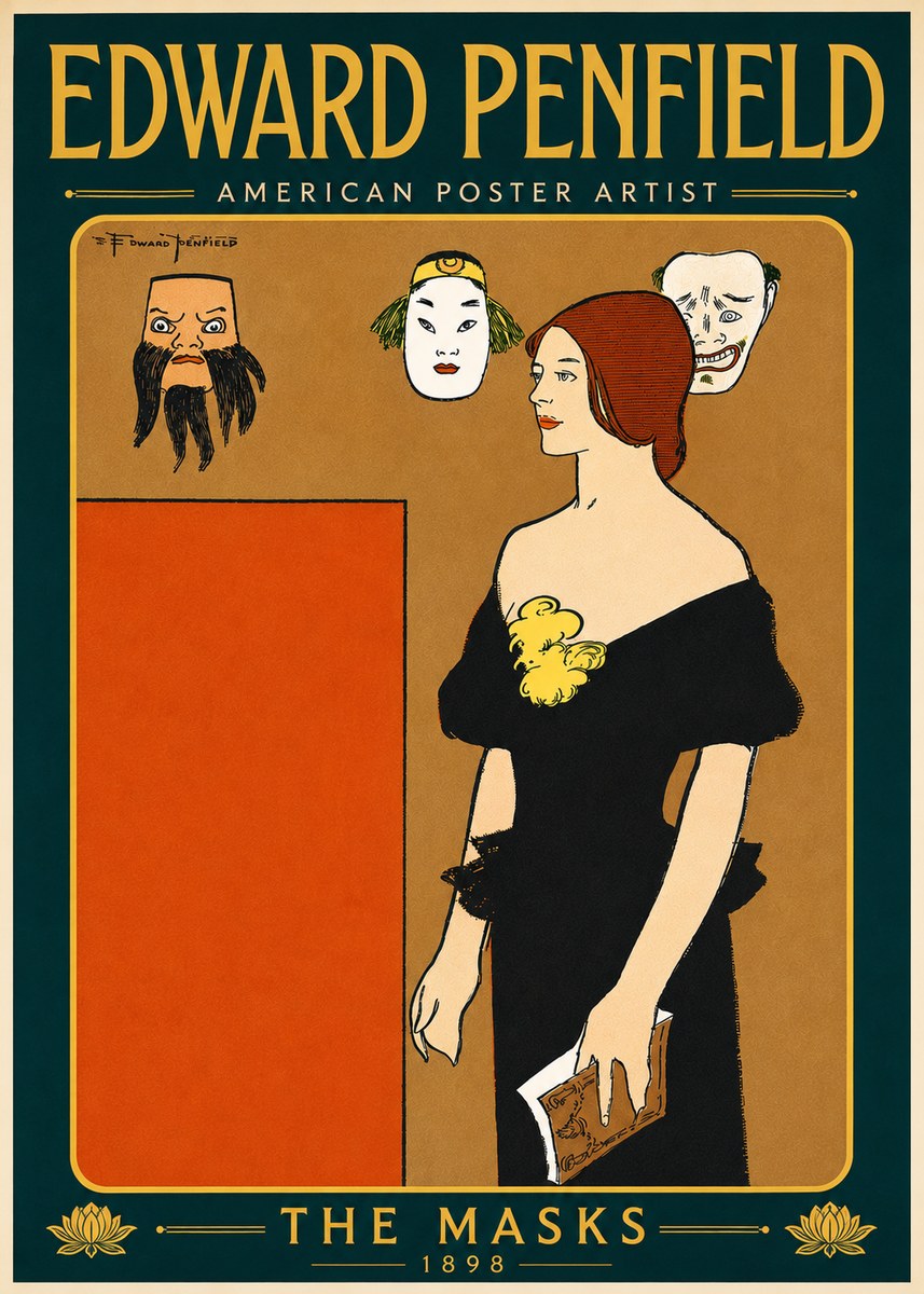 Edward Penfield The Masks No6 - Poster