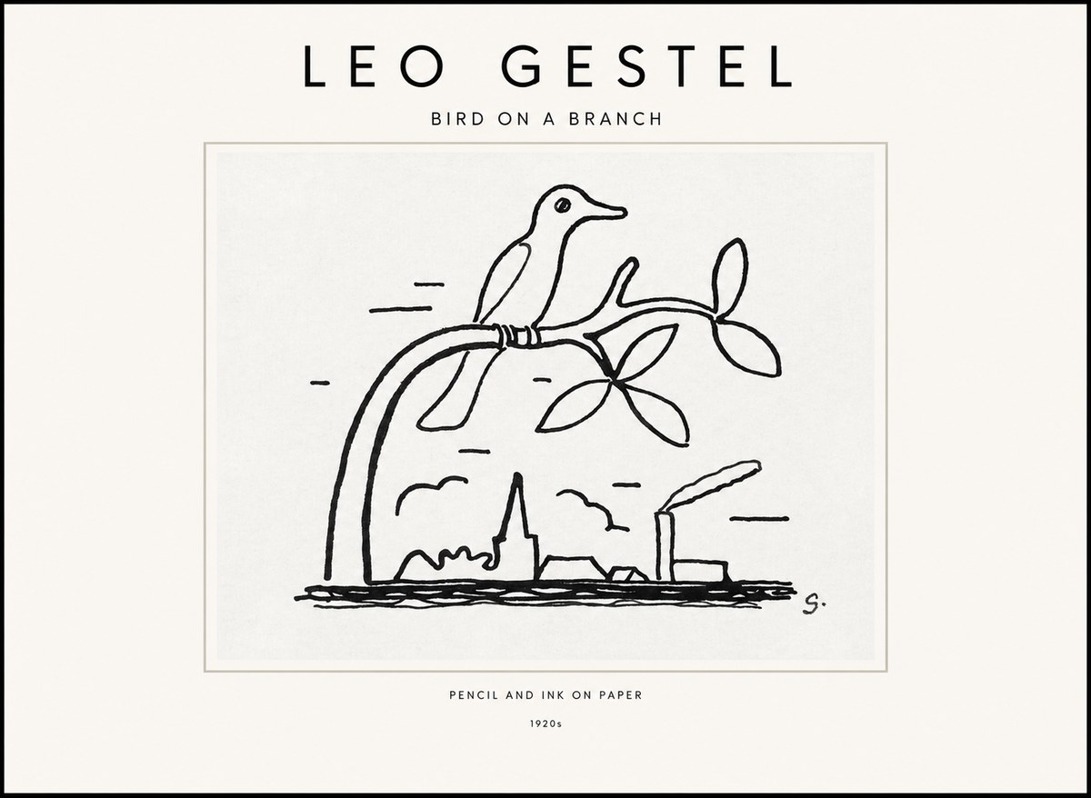 Leo Gestel Bird on a Branch No1 - Poster