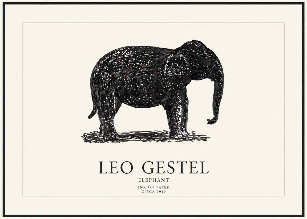 Leo Gestel Elephant No1 - Poster