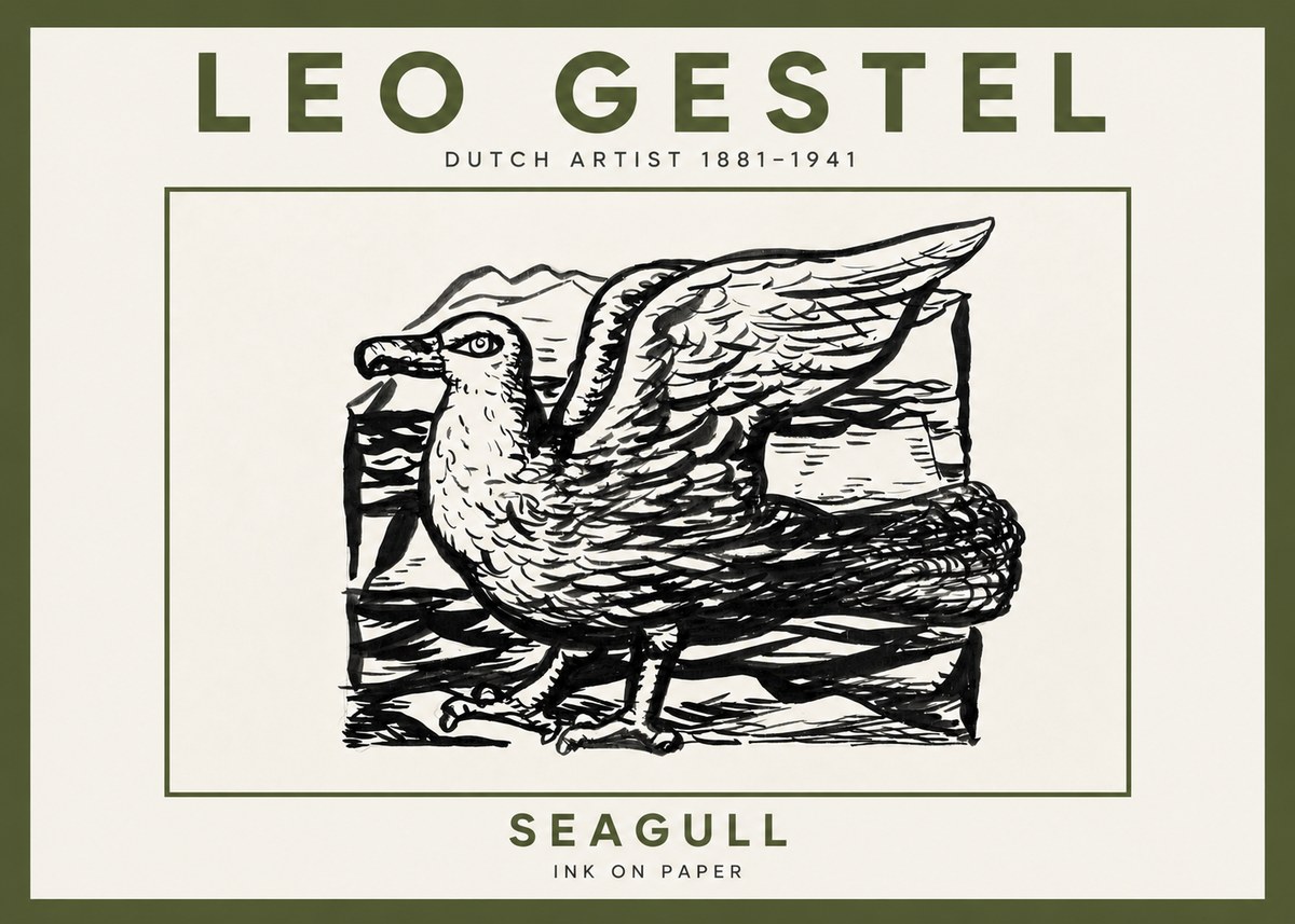 Leo Gestel Seagull No5 - Poster