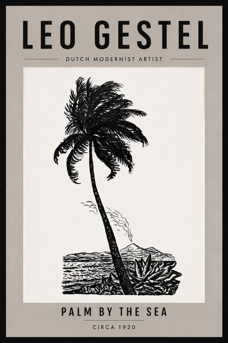 Leo Gestel Palm by the Sea No4 - Poster