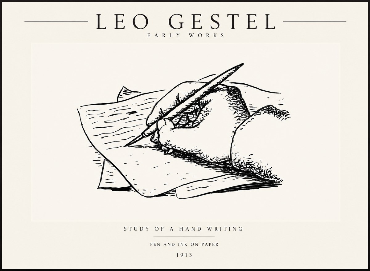 Leo Gestel Study of a Hand Writing No3 - Poster