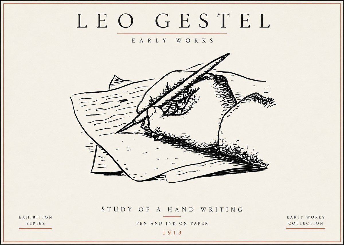 Leo Gestel Study of a Hand Writing No5 - Poster